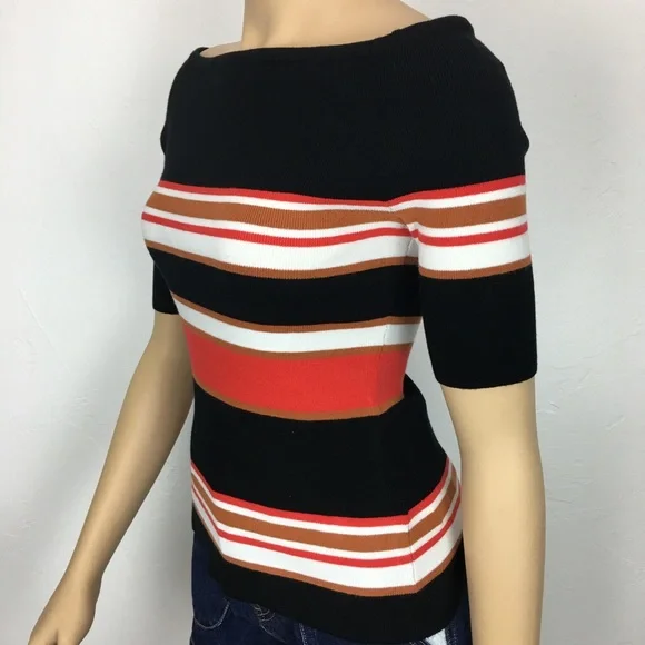 Soft Surroundings Boat Neck Striped SS Knit Top - Picture 2 of 8
